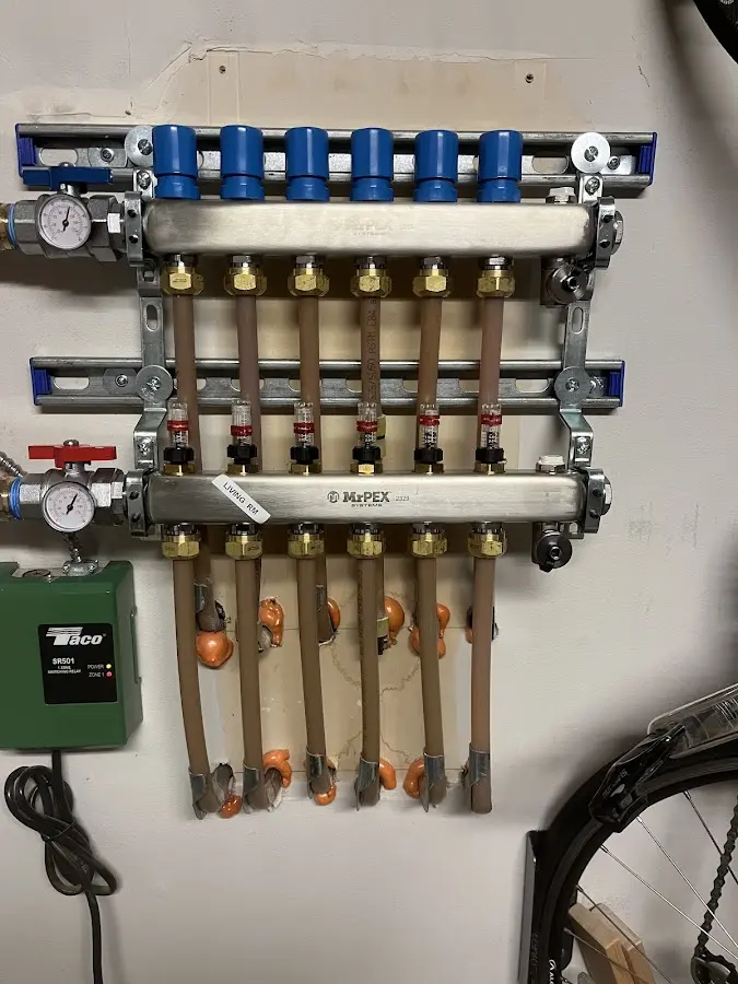 Plumber performing Gas Leak Detection at a residential property in Lower Macungie